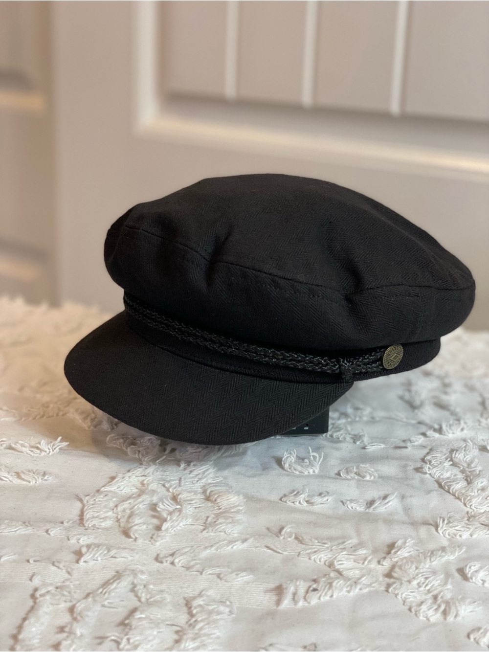 Brixton Black Braided-Trim Fisherman Hat